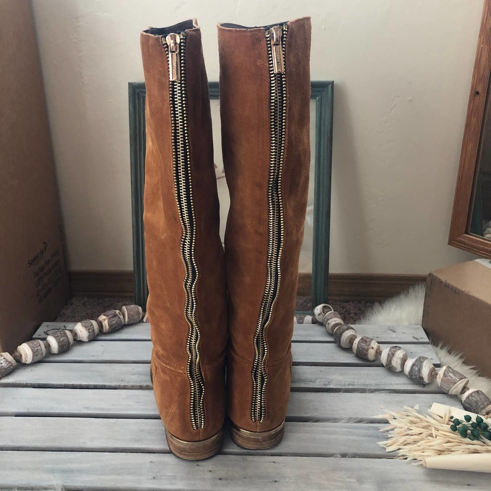 Modern Vice Charm Suede Zipper Tall Boots - Picture 6 of 9